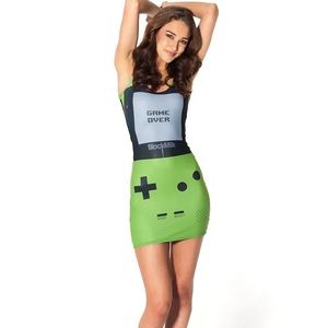 BlackMilk Clothing - Green Gamer Dress - Size XS - SAMPLE